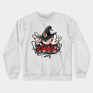 Christian Love Witch Graffiti Street Art Style Crewneck Sweatshirt